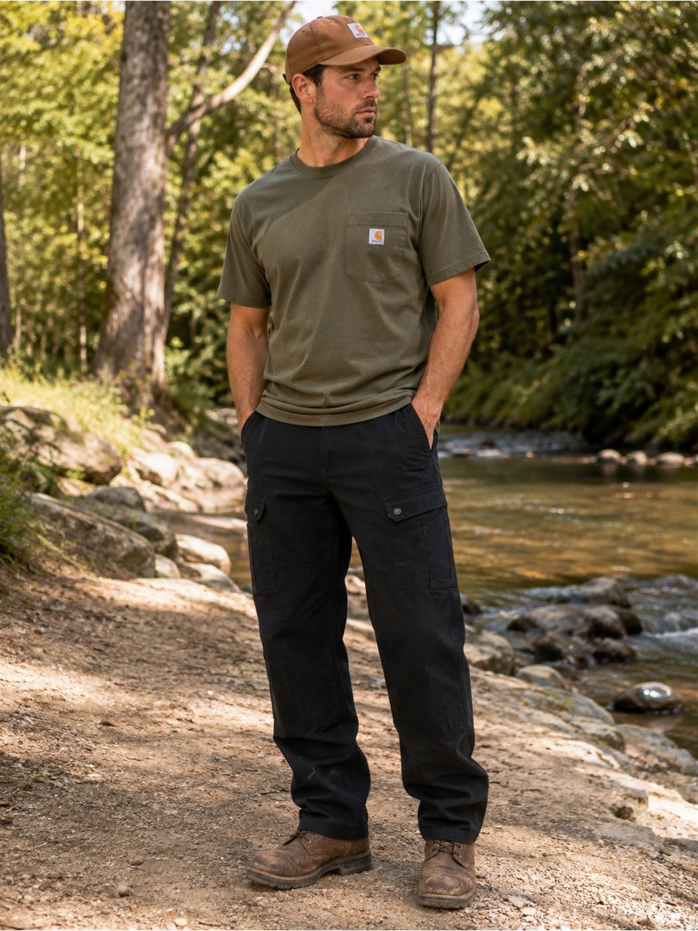 Carhartt Relaxed Fit Rugged Flex Ripstop Utility Work Pants Black | 32x34